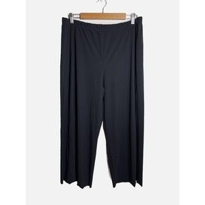 Oska Black Technostretch Pant Women's 4 Wide Leg Cropped Lagenlook
